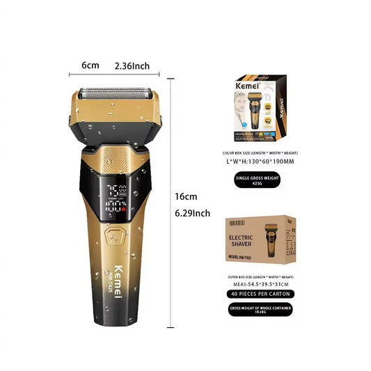 Afeitadora Eléctrica Profesional Kemei KM-T425 con Pantalla Digital LED