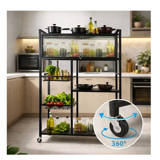 Mueble Organizador Y Alacena Auxiliar De Cocina Con Ruedas