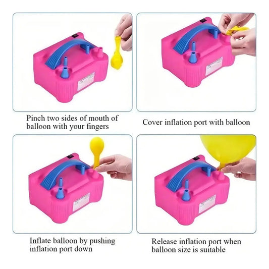 Inflador Eléctrico De Globos Doble Boquilla