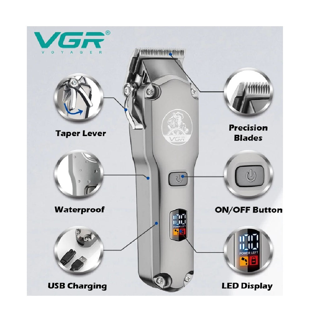 Combo Maquinas Para Cortar Cabello Profesional Set VGR V675