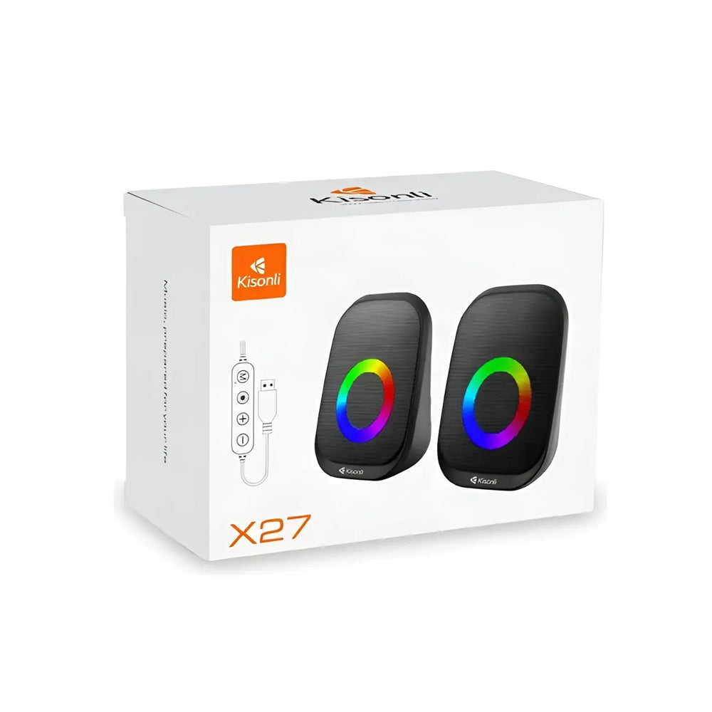 Parlante Para Pc Laptop Kisonli Rgb X7 Altavoz Gamer