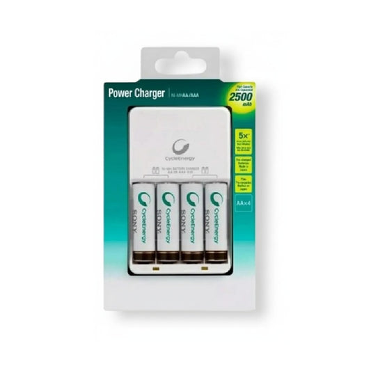 Pilas Recargables De 2500 mAh Con Cargador AA y AAA 4 Und