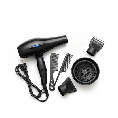 Secador De Cabello Profesional Negro Con Kit De Accesorios
