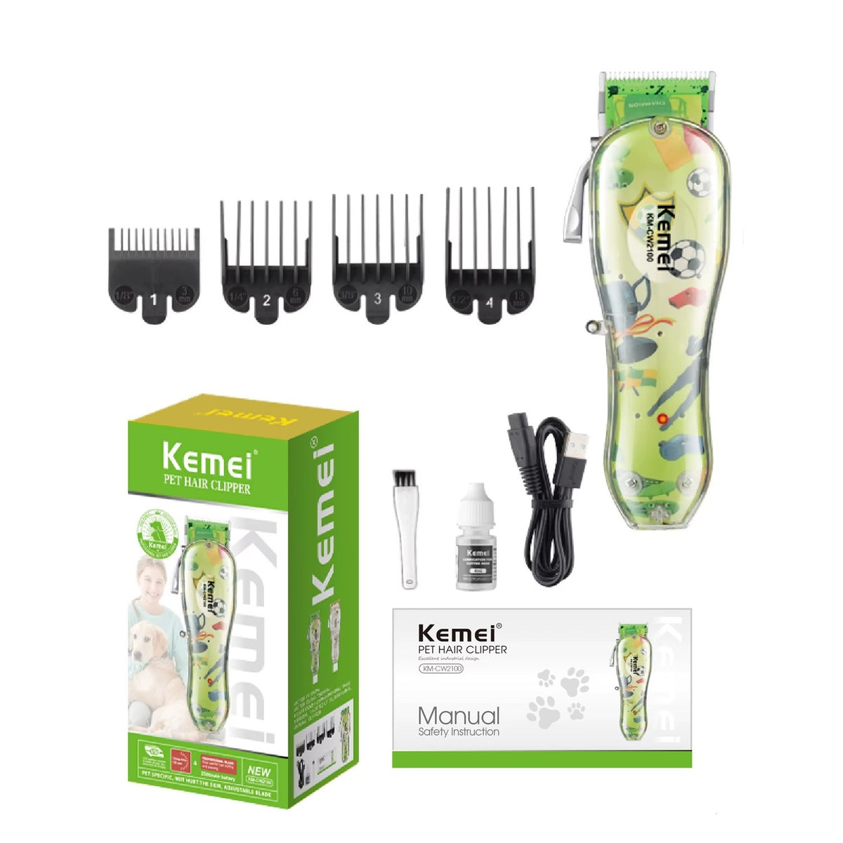 Máquina Cortapelo Inalámbrica para Mascotas Kemei KM-CW2100