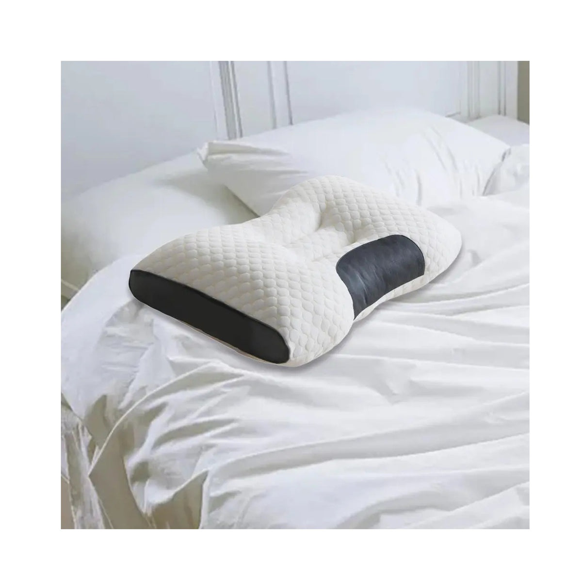 Almohada Ortopédica Ergonómica Cervical con Cavidad Central y Tejido Transpirable 3D