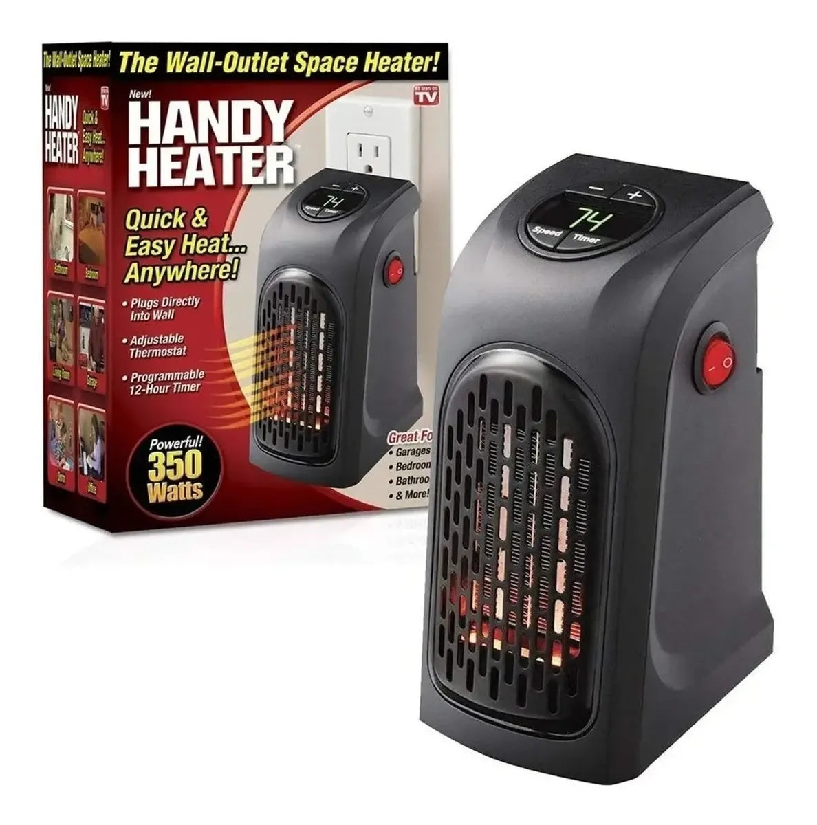 Calefactor Eléctrico Portátil de Pared Handy Heater 350W / 400W