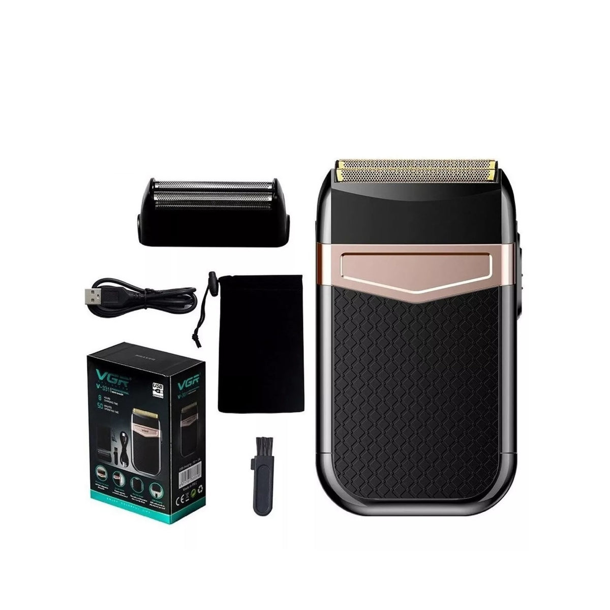 Combo Maquina VGR678 + Patillera + Afeitadora Shaver VGR