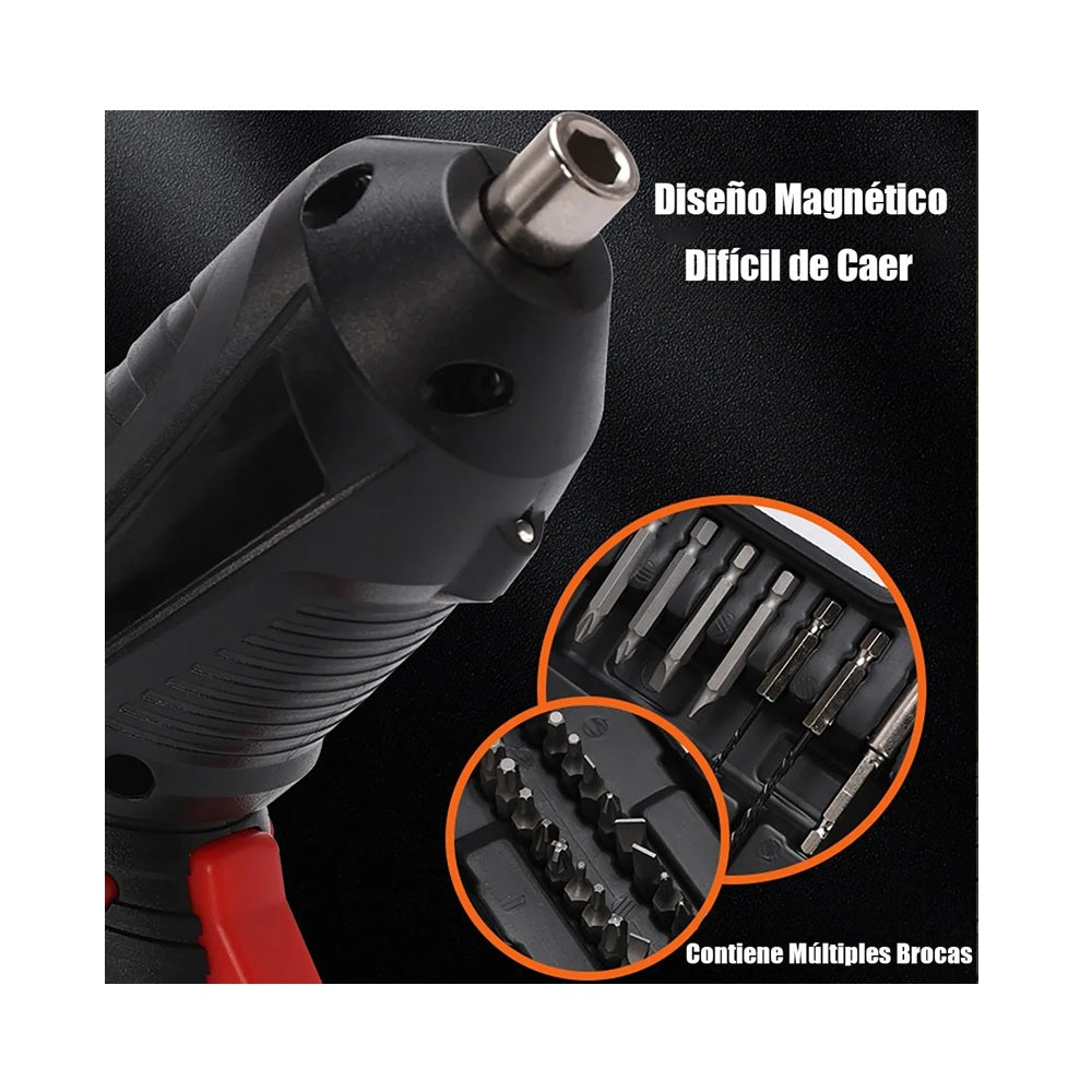 Destornillador Inalambrico Con Extensor Copas Puntas Destornillador