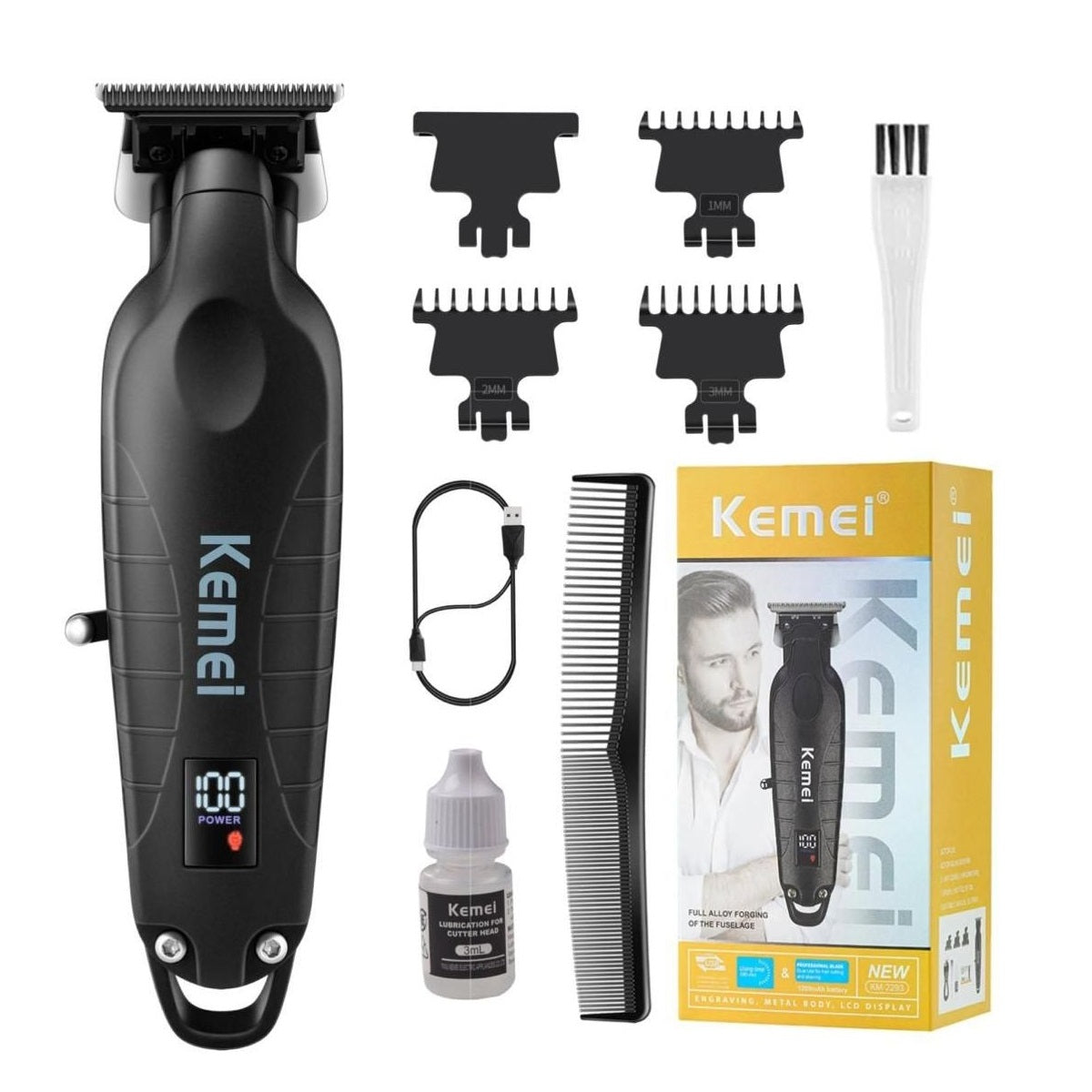 Cortadora De Cabello Original E Inalambrica Kemei 2293 Recargable
