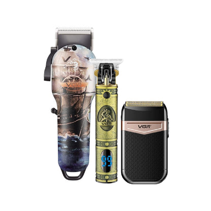 Kit Maquinas Para Cortar Cabello VGR + Afeitadora Shaver