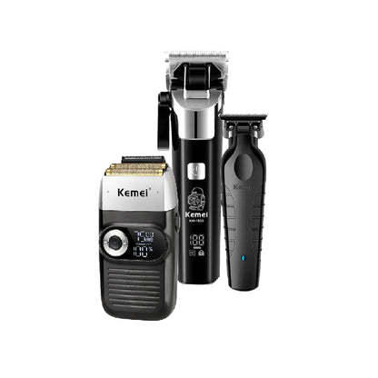 Combo De Peluqueria Maquina Kemei + Patillera Kemei + Shaver Kemei